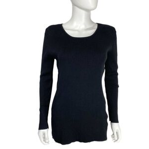Newport News Black Ribbed Long Legging Length Sweater
